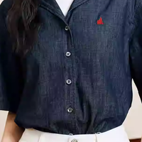 【新品】BEANPOLE滨波 2026年春季女士时尚气质纯棉牛仔短袖衬衫