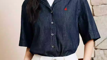 【新品】BEANPOLE滨波 2026年春季女士时尚气质纯棉牛仔短袖衬衫