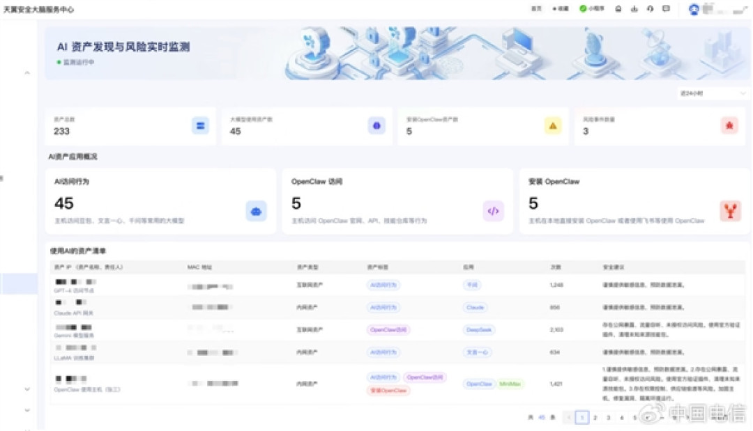 中国电信推出龙虾小卫士:一键守护 专治AI失控