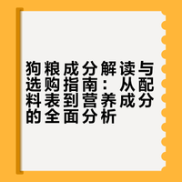 一篇看懂狗粮成分！（收藏版）