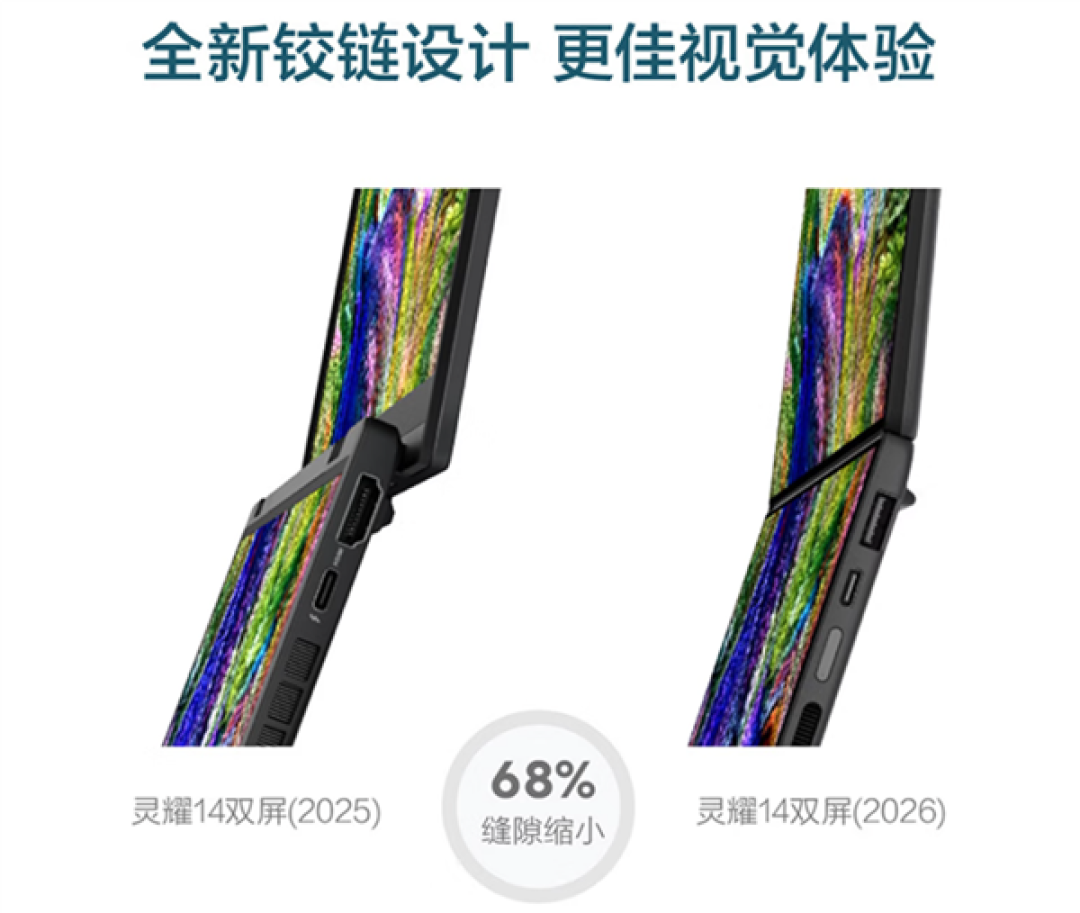 酷睿Ultra X9加持 华硕灵耀14 双屏 2026:双屏黑科技拉满 生产力天花板!