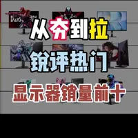 锐评一下当前热门的显示器销量榜前十名！ 从夯到拉一共五个等级，我会结合用户口碑、产品性能、性价比做出评价。
#显示器 #电竞显示器 #显示器推荐 #电脑硬件 #电脑装机