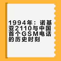 1994年诺基亚2110中国历史上第一通GMS电话