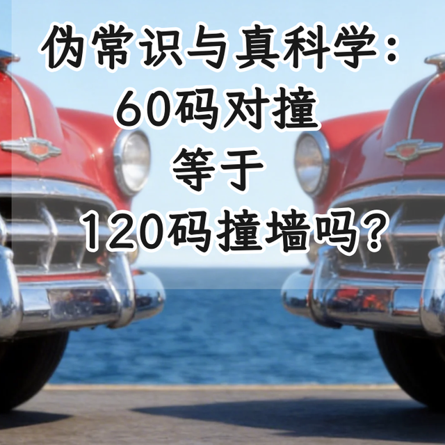 伪常识与真科学：60码对撞等于120码撞墙吗？