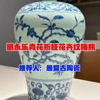 明永乐青花折枝花卉纹梅瓶#永乐青花 #永乐青花瓷器 #明代瓷器 #明清瓷器收藏 #明清瓷器鉴定