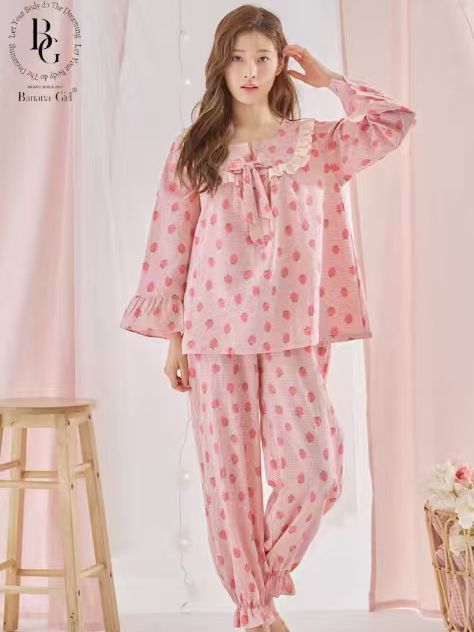 Bananagirl草莓元素春秋睡衣