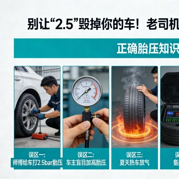 别让“2.5”毁掉你的车！老司机最常犯的6大胎压误区