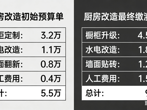 装修精算师揭秘：厨房改造预算超支？3招精准止损！