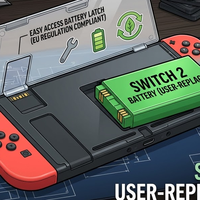 数码资讯 篇零：任天堂向欧盟低头？Switch 2 曝出可拆卸电池设计