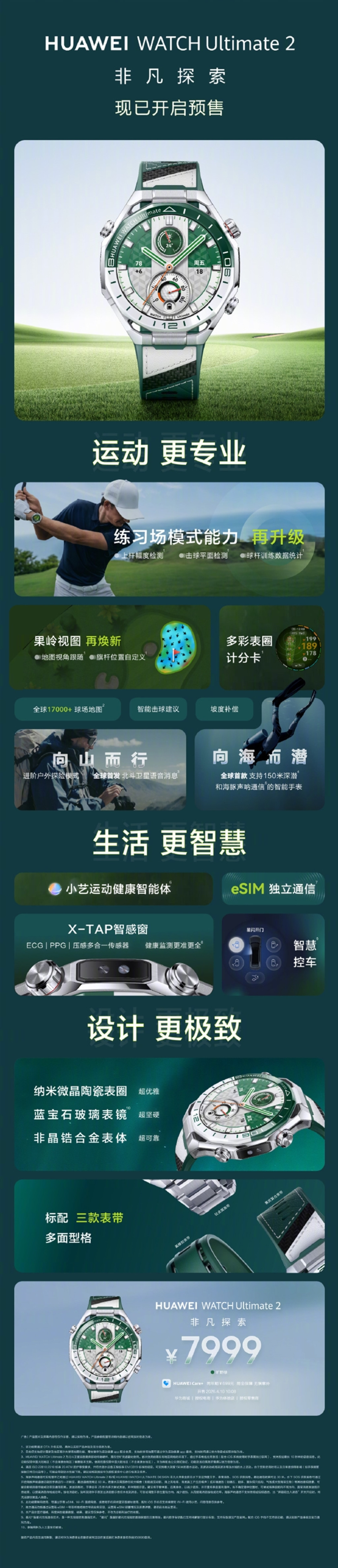 7999元!华为WATCH Ultimate 2发布:旷野绿配色4月10日开售