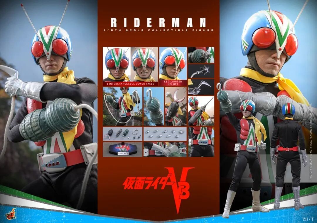 Hot Toys新品:1/6《假面骑士V3》骑士人 重现昭和经典