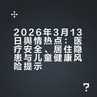 2026年3月13日舆情热点及评析