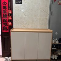 实木鞋柜储物柜家用靠墙一体门口收纳柜
