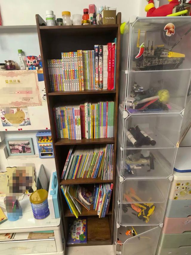 立式书架实木置物架落地多层窄边收纳架