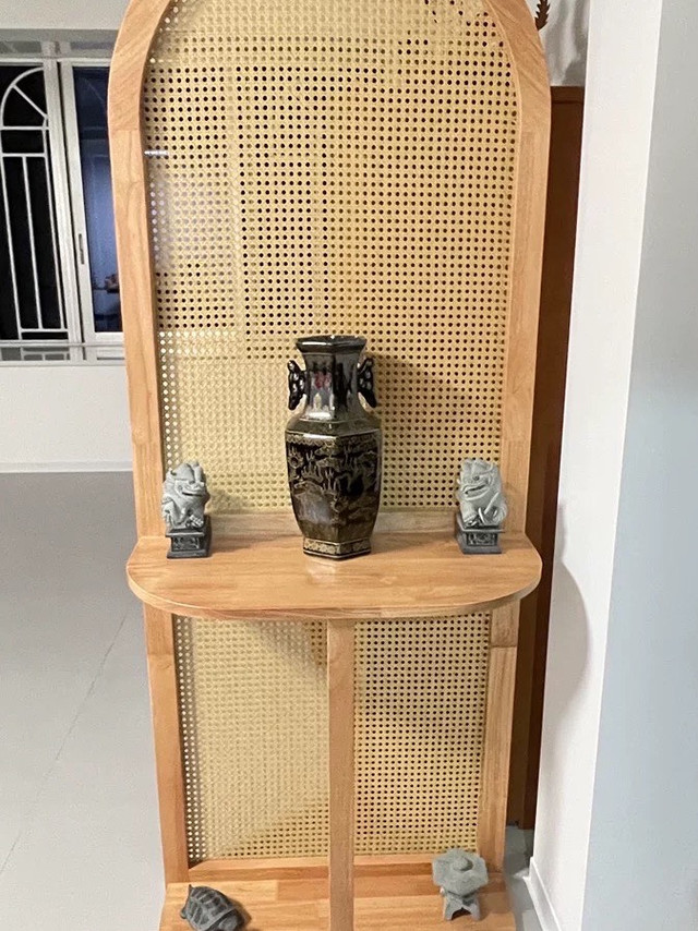 实木屏风简约客厅隔断置物架