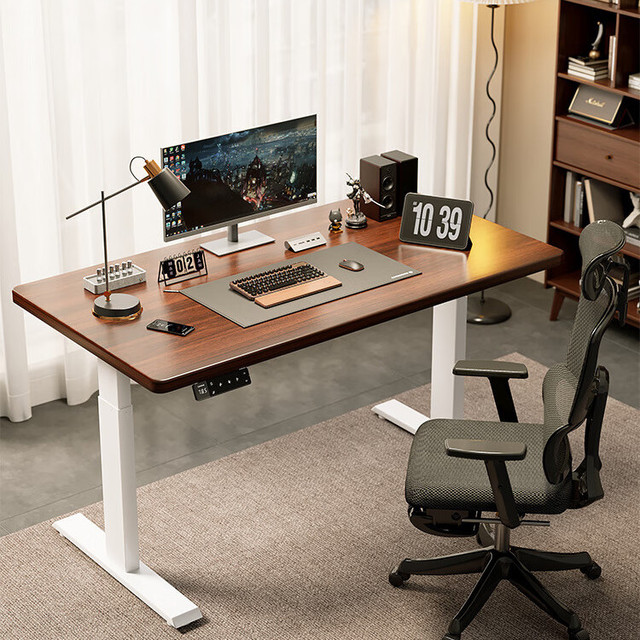 职场人健康升级首选：联想H2双电机升降桌，25mm实木芯质感拉满！