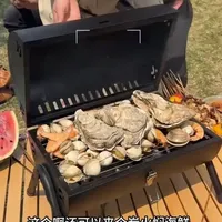 颜值高超实用派的烤炉，能烤能煎还能焖海鲜，一炉多用，收纳干干净净# 烧烤炉 # 户外烧烤 # 野餐必备 # 折叠烧烤炉 # 户外露营