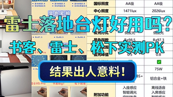 雷士落地台灯好用吗？书客、雷士、松下护眼台灯PK，结果出人意料 