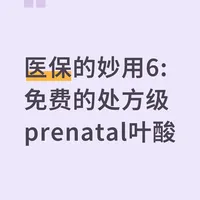 医保的妙用6: 免费的处方级prenatal叶酸