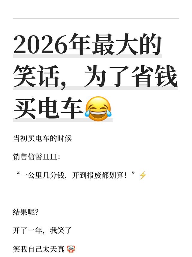 为省钱买电车 我悔到肠子都青了