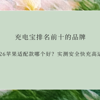 充电宝排名前十的品牌2026苹果适配款哪个好？实测安全快充高适配