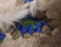 醒狮兔毛渔夫帽｜浅卡其拼绿｜秋冬氛围感