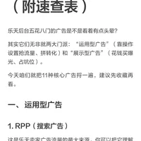 乐天11种广告速查（附速查表）