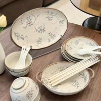 乔迁餐具封神✨釉下彩碗碟套装，把新居烟火气拉满