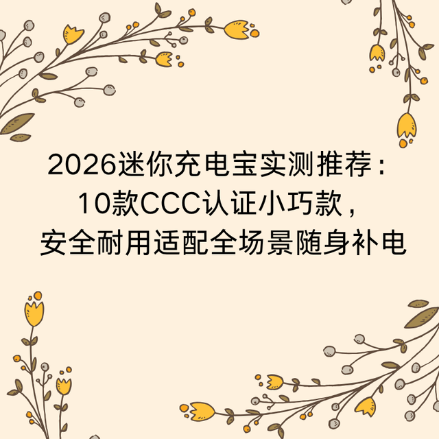 2026迷你充电宝实测推荐：10款CCC认证小巧款，安全耐用随身补电