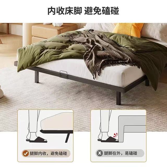 天坛无床头悬浮铁艺床，把简约卧室氛围感拉满✨