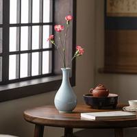 天青入瓷，一器藏韵｜汝山明玉壶春瓶，把宋代雅致搬进客厅