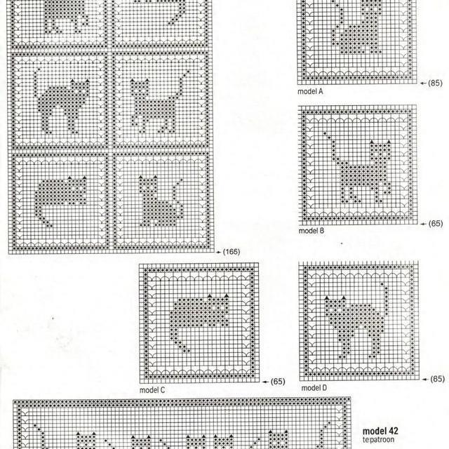 三款像素猫提花图解：钩棒针通用设计与场景解析