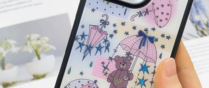 镭射粉伞泰迪熊！鎏金肤感太高级了✨