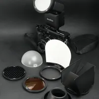 圆头柔光+AK-R1控光👉神牛V1mid机顶闪