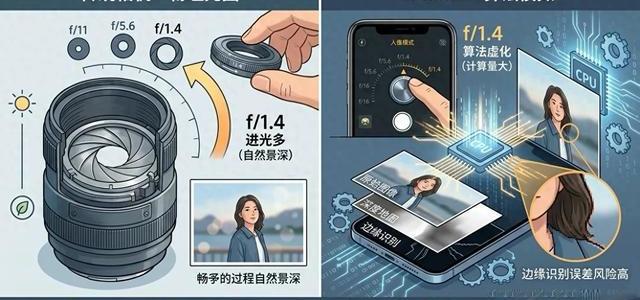 iPhone人像模式避坑指南：焦距与光圈值的选择逻辑
