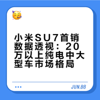 小米SU7首销数据透视：20万以上纯电中大型车市场格局