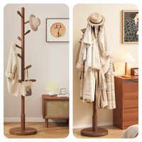 顾家实木简约衣帽架｜小户型收纳神器