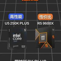 U5 250K PLUS与R5 9600X性能及价格对比分析