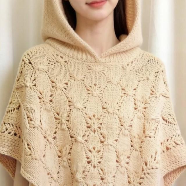 连帽披肩编织教程图解