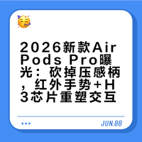 2026新款AirPods Pro曝光：砍掉压感柄，红外手势+H3芯片重塑交互