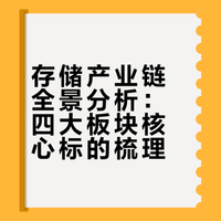 存储产业链全景分析：四大板块核心标的梳理