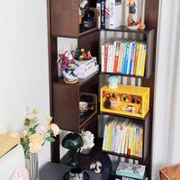 实木转角书架｜小户型救星！边角空间榨干指南✨