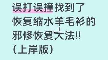 误打误撞找到了恢复缩水羊毛衫的邪修大法！