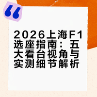 2026上海F1选座指南｜A/B/E/HK看台优缺速览