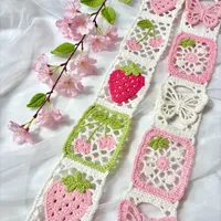 草莓樱花集🍓围巾钩织🦋附教程