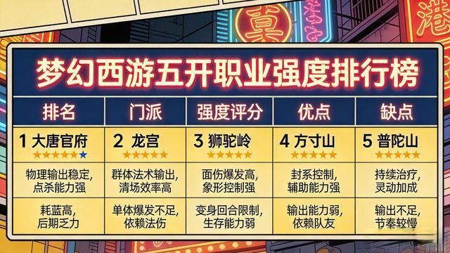 梦幻西游五开门派选择全攻略：梯队划分、阵容搭配与避坑指南