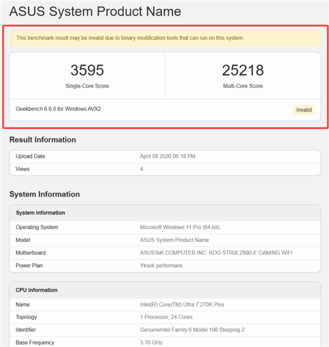 GeekBench 6.7可检测Intel IBOT加速技术：无情标注无效