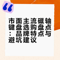 市面9成磁轴键盘功课总结 依旧无广为爱发电