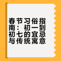过年习俗｜春节初一到初七,哪些该做不该做？