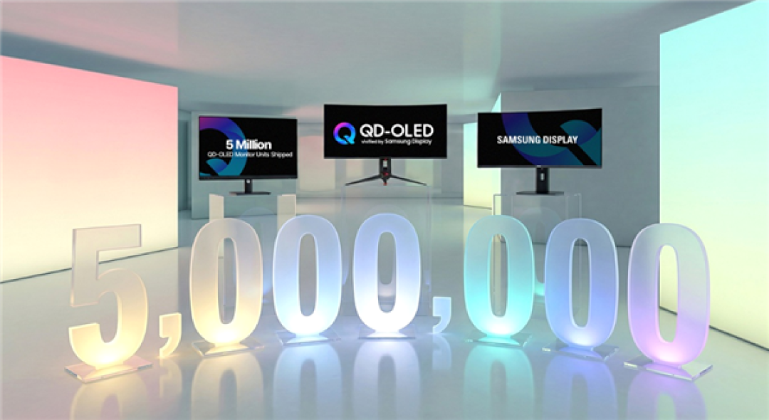 年增长率超320%!三星宣布已出货500万块显示器QD-OLED面板